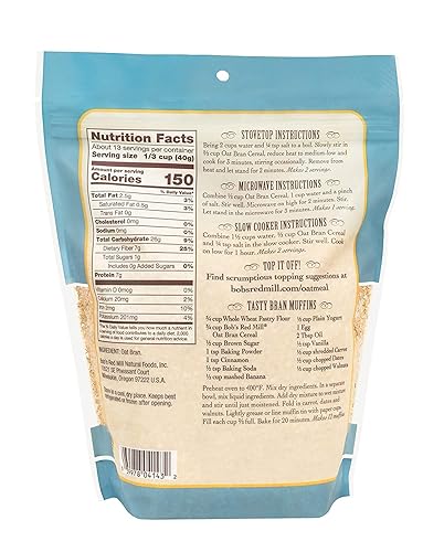 Miniatura 8 de Bob's Red Mill Salvado de avena de cereales, 18 onzas (paquete de 4)
