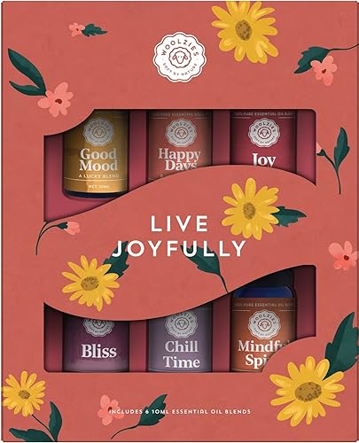 Live Joyfully - Colección de mezclas de aceites esenciales 100 puro y sin diluir Incluye buen estado de ánimo días felices alegría felicidad