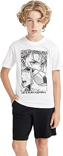 DeFacto Boys Regular Fit Crew Neck Short SleeveKnitted Short Sleeve T-Shirt C6499A8 Short Sleeve T-Shirt