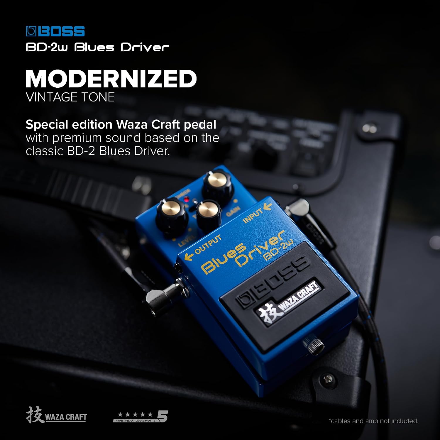 BOSS BD-2W Blues Driver | Premium Waza Craft Guitar Effect Pedal with Analog Circuitry | True Reproduction of the Legendary BD-2 Blues Driver | Standard & Custom Playing Modes | 5-Year Warranty