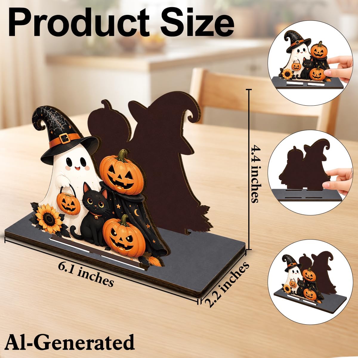 Fall Halloween Decor Ghost Pumpkin Wooden Napkin Holder for Table Spooky Ghost Wood Napkin Dispenser Fall Halloween Decorations for Home Kitchen Dining Room Napkins Tissue Holder