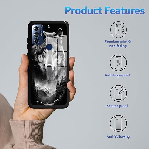 Miniatura 9 de BREIDMKFM Funda para Motorola Moto G Play 2023 con protector de pantalla, parte trasera de vidrio templado + funda de silicona suave TPU absorción