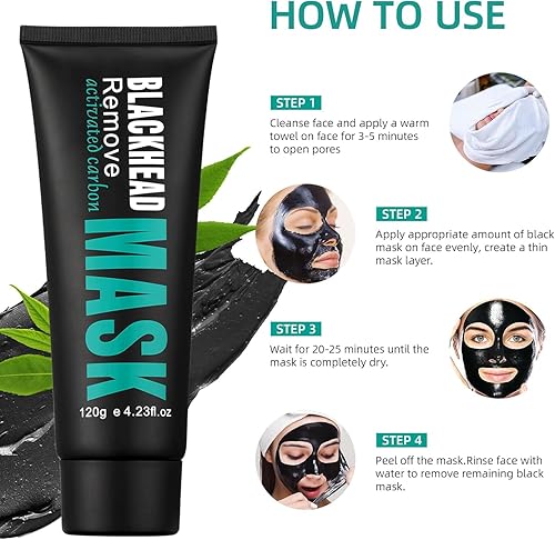 Miniatura 7 de IREV Máscara facial despegable, máscara removedor de puntos negros de carbón, máscara facial purificadora y limpieza profunda, kit de eliminación de