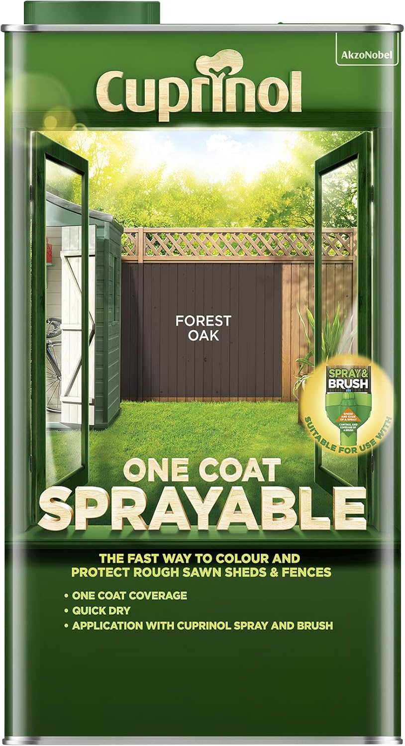 Cuprinol 5 Litre One Coat Sprayable Fence Treatment Forest
