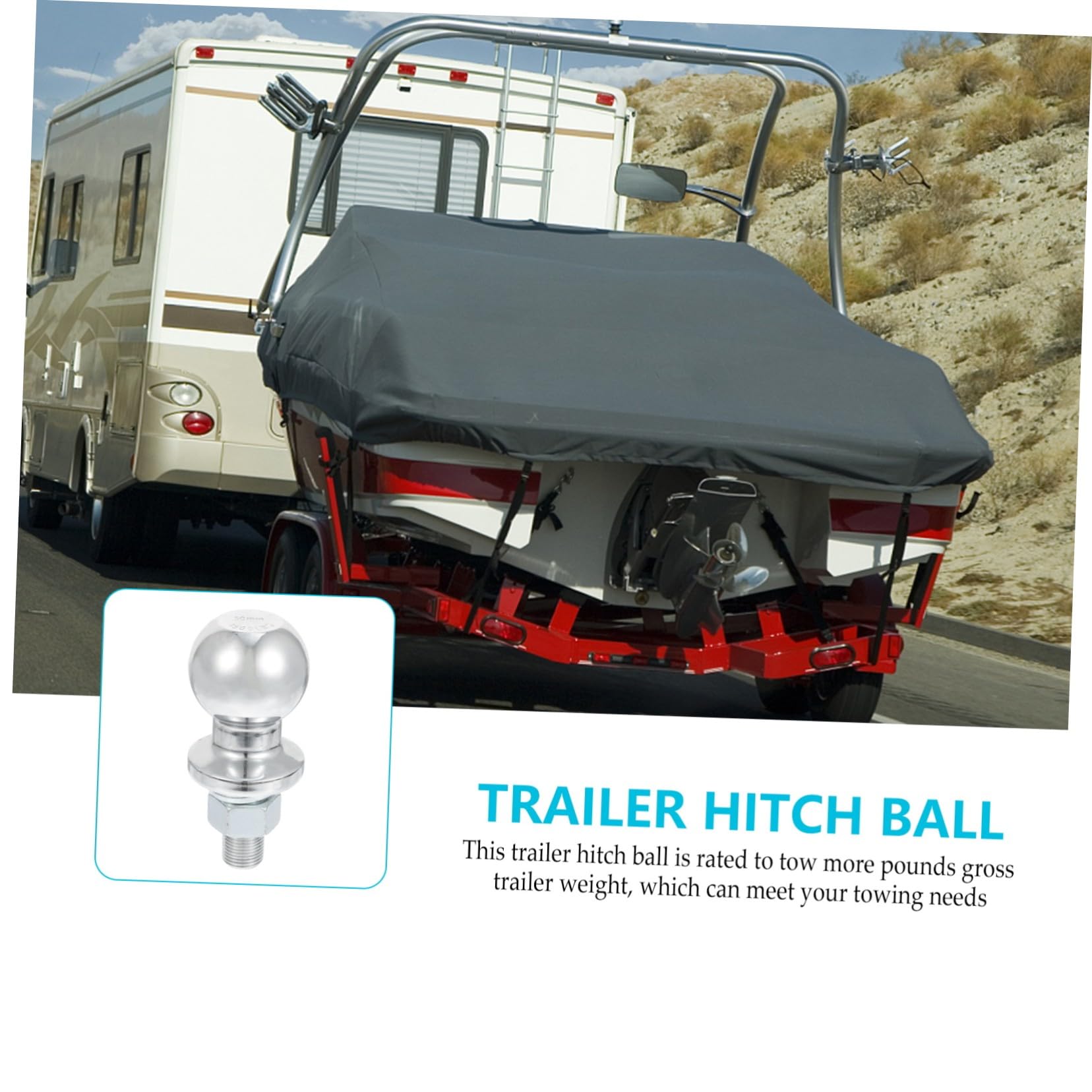 GALPADA Pallone Accessorio Protezione dalla Ruggine e dalla Pioggia Rivestito in Cromo M19 50mm per Gancio di Traino per Rimorchi e Auto per Vacanze Estive e Soccorso Stradale