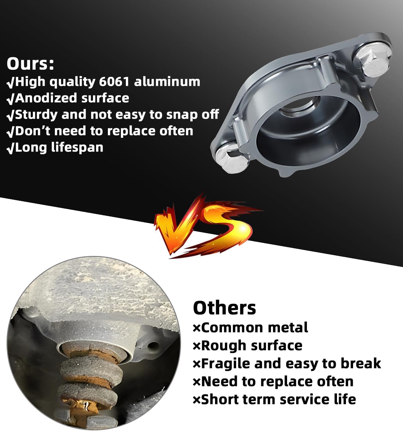 Rear Shock Mount, Rear Shock Support Cap Replacemnt, for Suzuki Kizashi 2010-2013 with 2 Stabilizer Link Bolts Suits for Left or Right Rear Aluminum