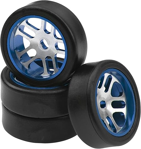 Miniatura 2 de ShareGoo - Llantas de aleación y neumáticos de plástico compatibles con 128 Wltoys K969 K989 P929 Drift Kyosho Mini-Z Mini-Q Mini-D RC Drift Car