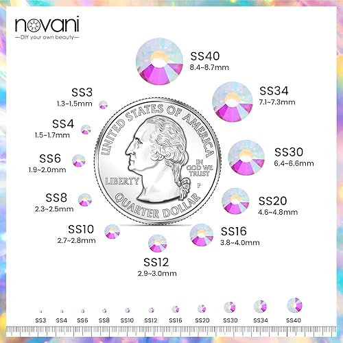 Miniatura 3 de Novani 1440 diamantes de imitación de cristal SS16 con parte trasera plana para manualidades, uñas, bolsas de maquillaje y decoración de zapatos