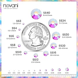 Novani Rhinestones 3000Pcs Flatback Crystal Round Loose Gemstones Glass Rhinestones for Crafts Makeup Nail Art Clothes Shoes DIY Decorations(SS10, 2.7-2.9mm,Crystal AB)