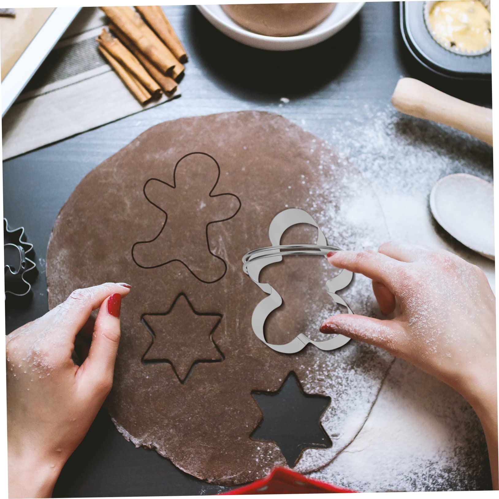 TOPBATHY 4 Sätze Ausstechformen Schokoladen-panettone Bonbonringe Bonbongummi Keksausstecher Herz Tonformen Diy-keks Fruchtgummis Gebäckschneider Schimmel Herz Kekse Muffin Rostfreier Stahl