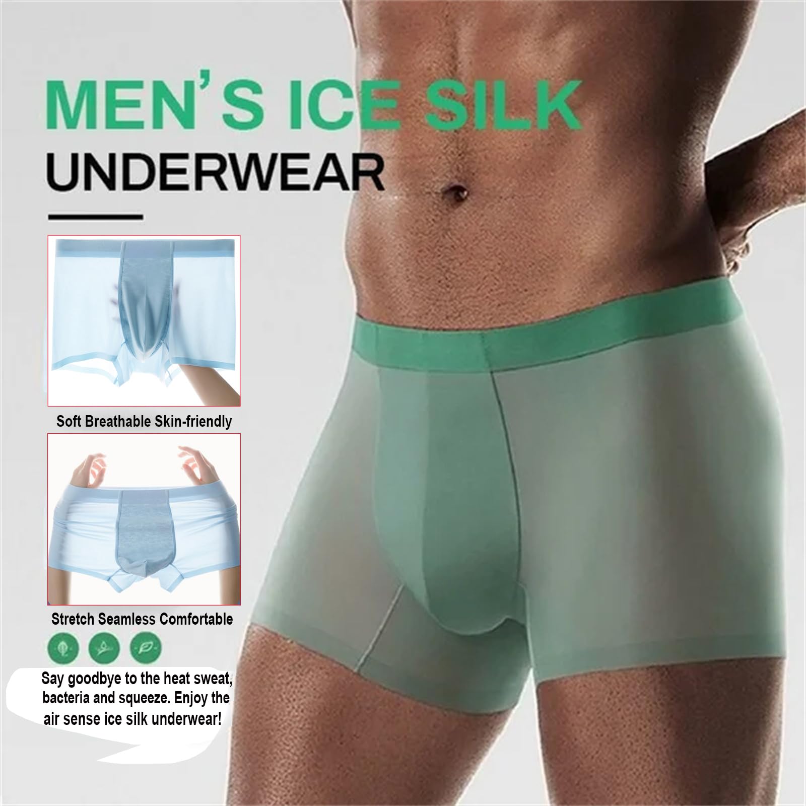 Ropa Interior De Seda De Hielo para Hombres Pantalones Cortos De Boxeo Refrescantes Y Transpirables para Hombres Calzoncillos Suaves Y Ultrafinos Sin Marcas