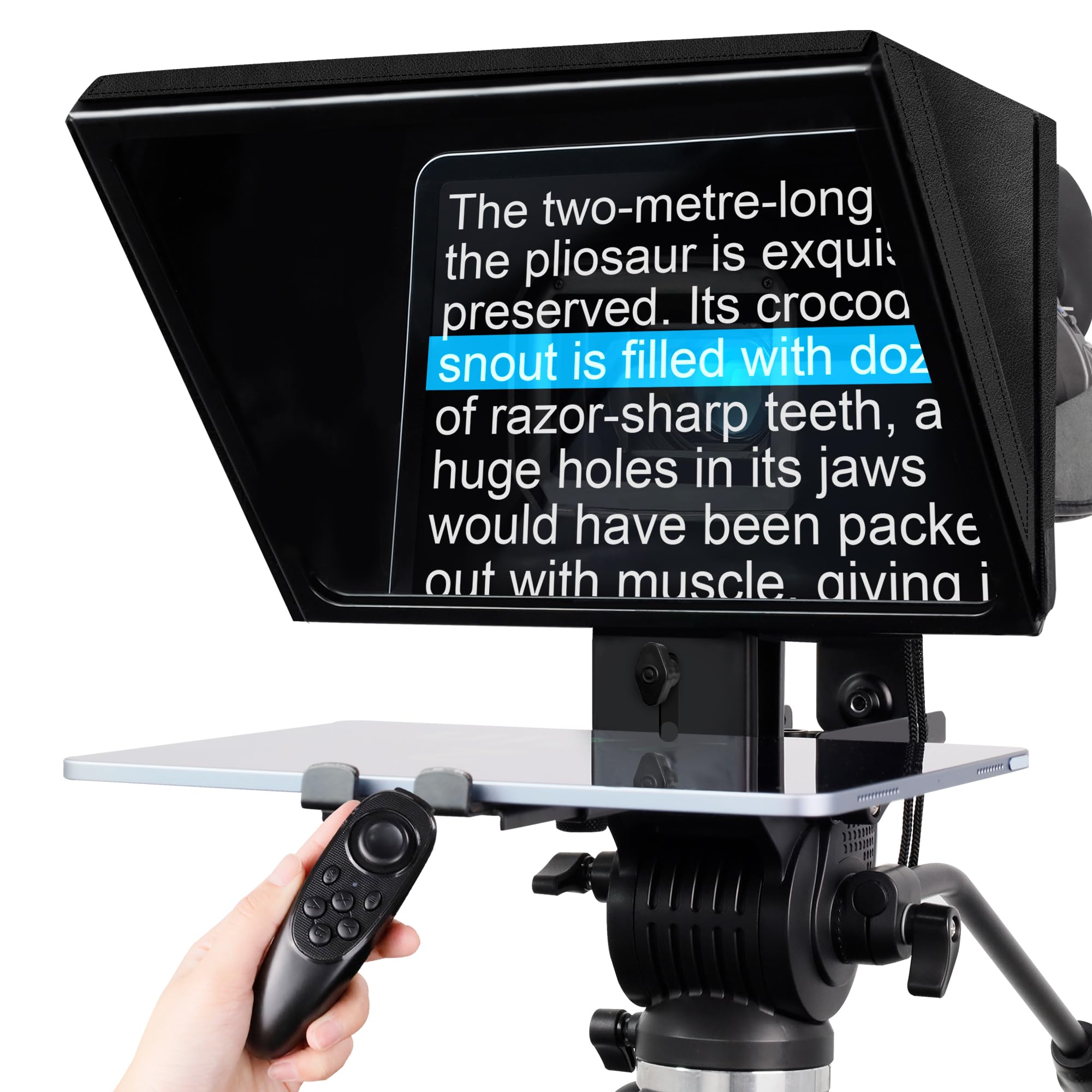 Geimrsy i2/12-inch professional teleprompter, tempered optical glass, all-metal structure, equipped with remote control and dedicated app, compatible
