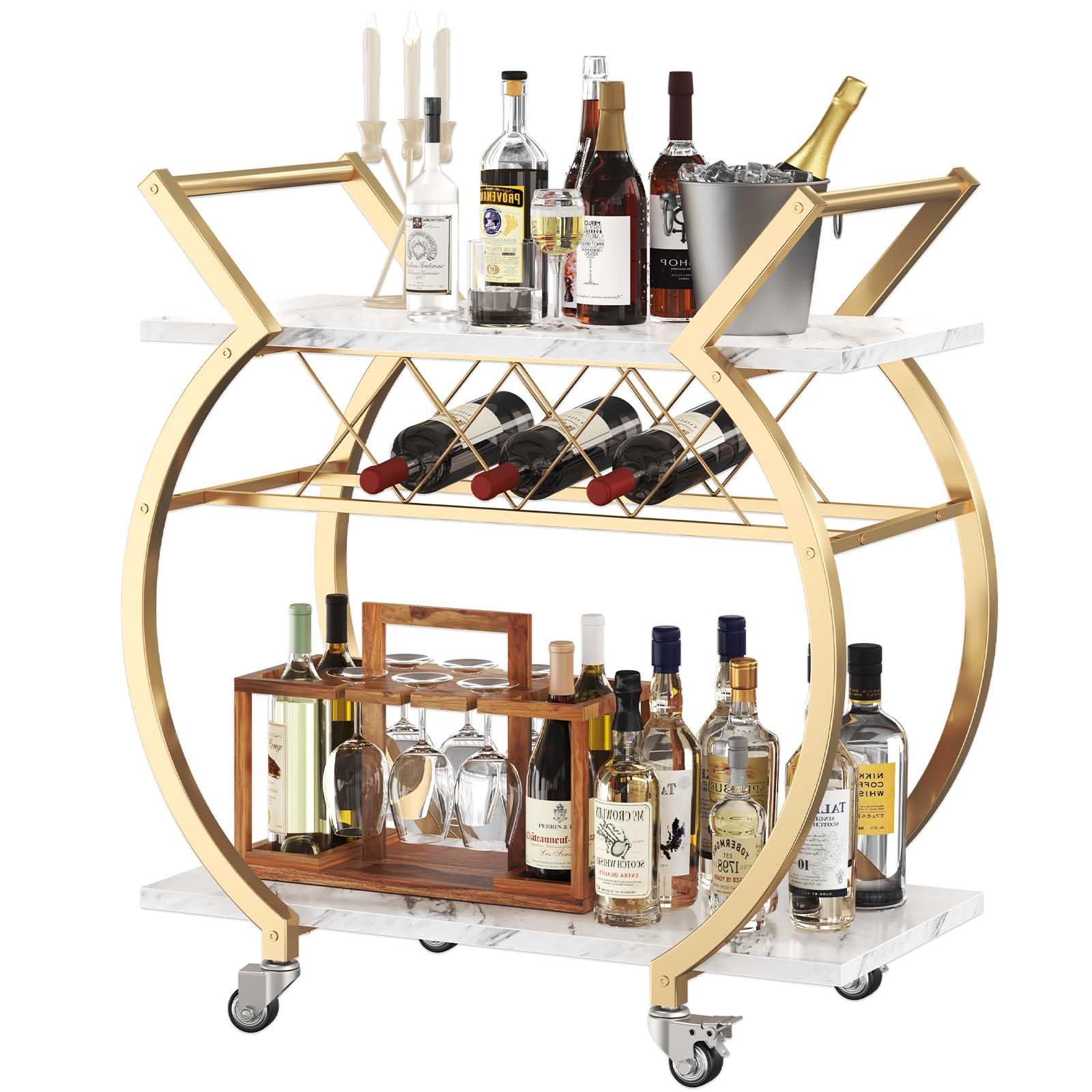 LVB Gold Bar Cart with Wheels
