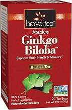 Bravo Tea Absolute Ginkgo Biloba Herbal Tea Caffeine Free, 20 Tea Bags
