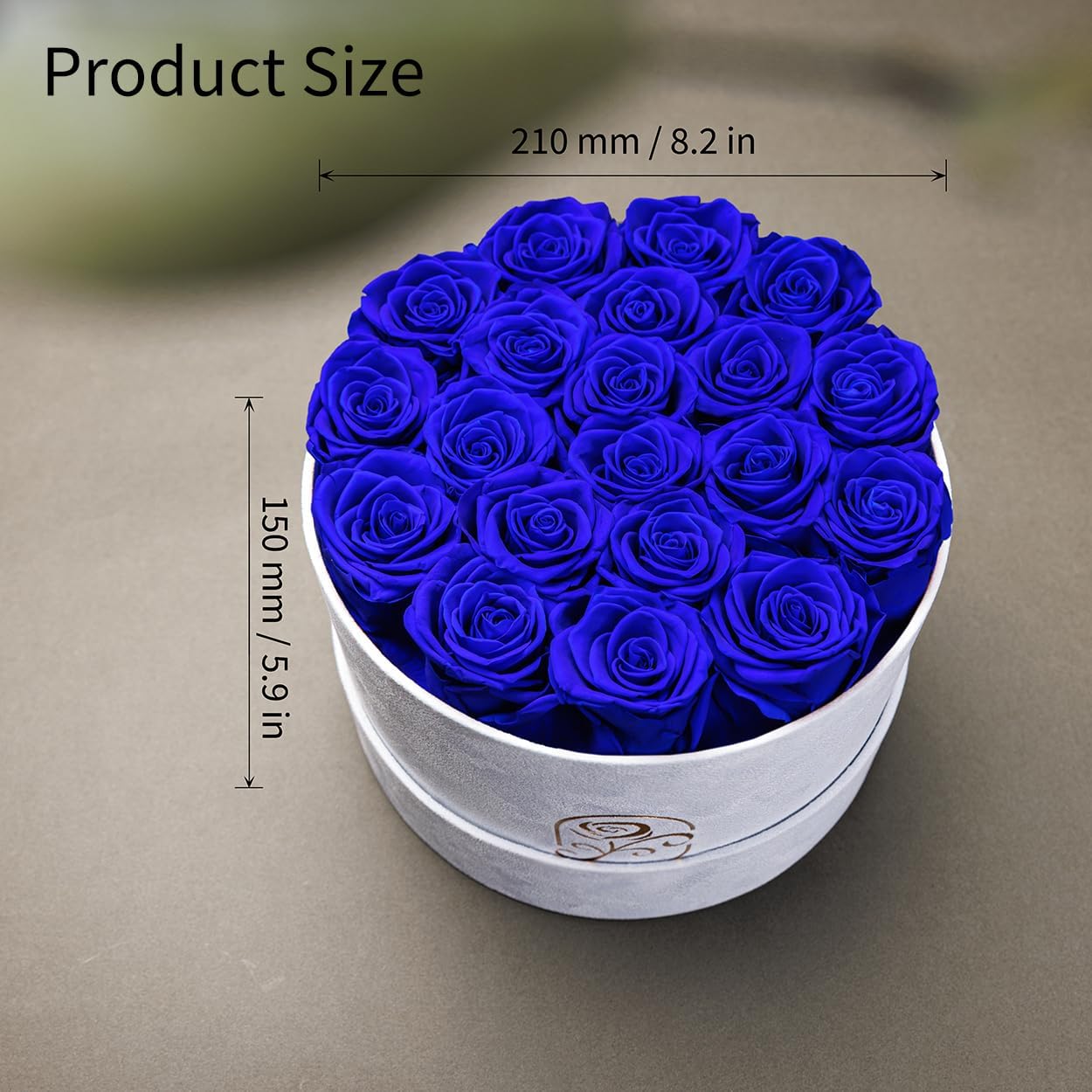 Gifts for Women Preserved Roses Flower Box, Luxury Velvet Box with 20 Roses, Preserved Flowers, Romantic Gift for Her, Wife, Girlfriend, Birthday Anniversary Christmas (Royal Blue)