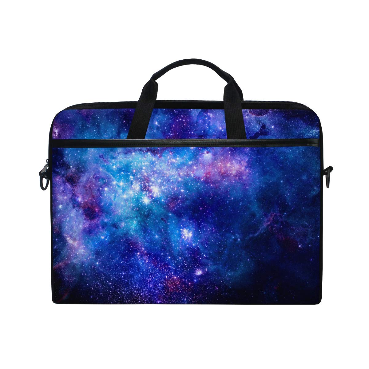Funda bandolera para portátil 14 pulgadas con estampado de nebulosa y bolsillos auxiliares 7