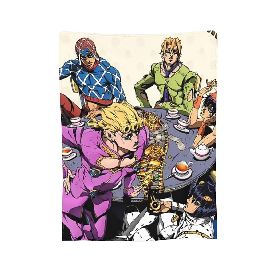 ジョジョの奇妙な冒険 フリンジ付きブランケット 120x150cm ジョジョの奇妙な冒険 フリンジ付きブランケット 120x150cm