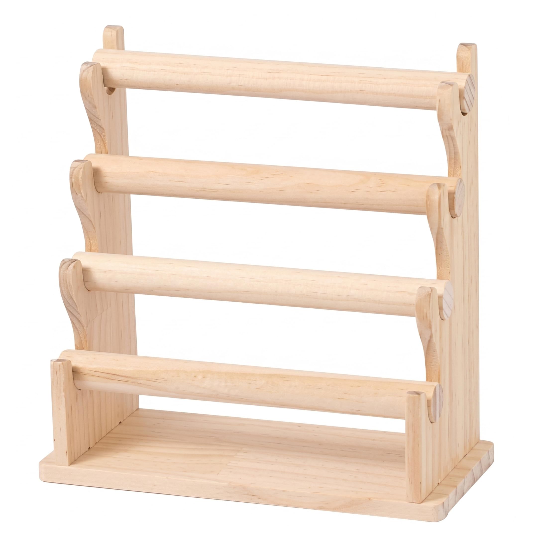 Syutokul Bracelet Stand 4-tier Wood Bracelet Holder Organizer, Jewelry Organizer Stand for Bangles & Necklaces - Khaki