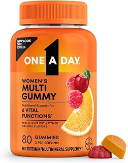 One A Day Womens Multivitamin Gummy - Gummy Vitamins for Women with Biotin, Zinc, Folic Acid, Iodine Vitamin Gummies, Chewable Multivitamin, 80 Count (Packaging May Vary)