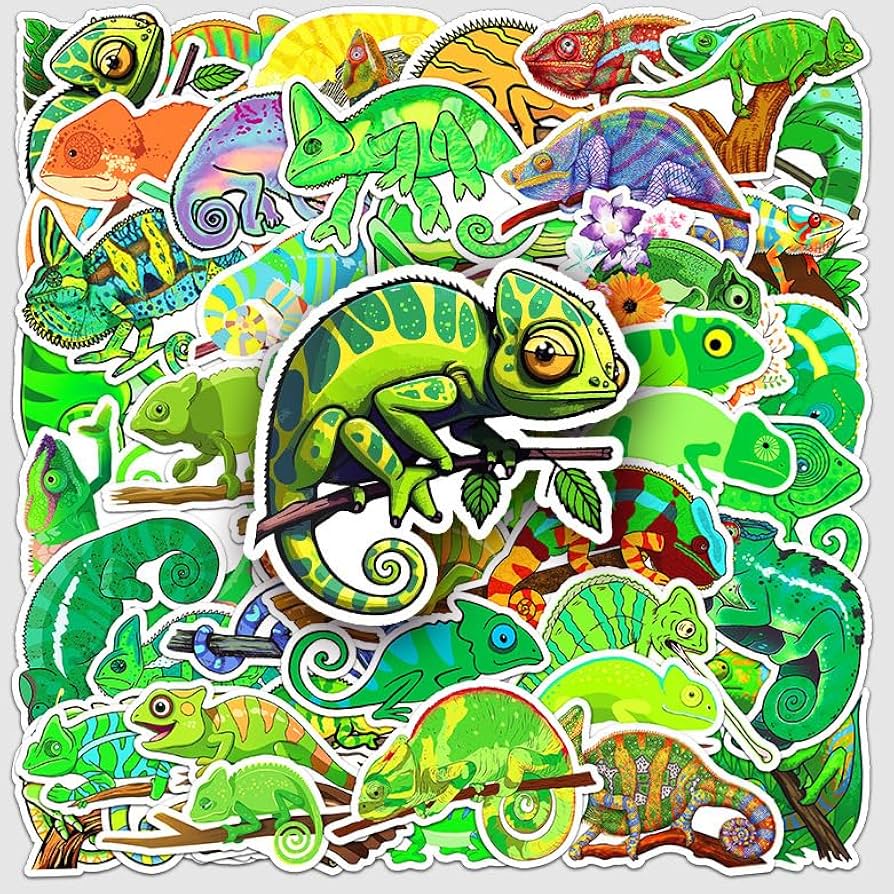 防水ステッカー　カメレオン　可愛い生き物 アニマル防水ステッカー♥カメレオン シール・ステッカー