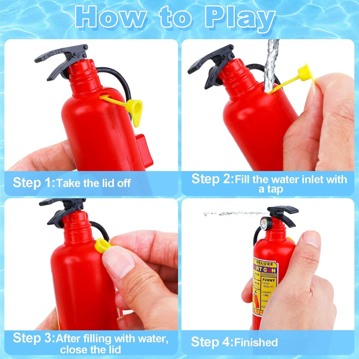 10PCS Giocattoli Estintori, Mini Estintore Giocattolo d'acqua per la Piscina Partito Favore, Giochi Estivi per Bambini All'aperto