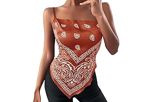 Sleeveless Bandanna Tie Knot Crop Top for Glam Rock Glamour