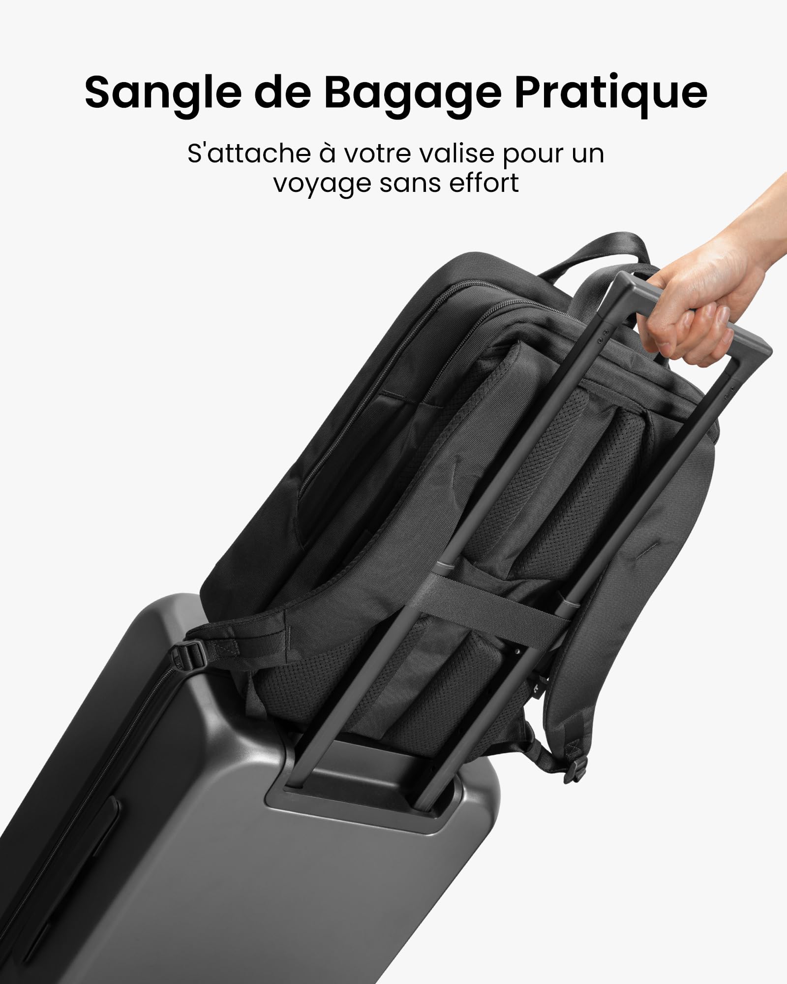 tomtoc Travail Sac à Dos Compact pour Ordinateur Portable 15,6-17,3 Pouces | 24L Sac a Dos de Tous les Jours, Sac Professionnel avec Passage de Câbles, pour les Affaires, les Trajets Quotidiens