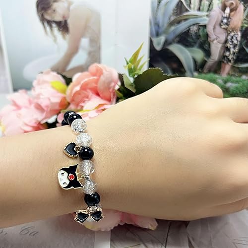 Miniatura 2 de CJIAYUJEW Cute Bracelet Crystal Pearl Bracelets, Anime Elastic Stretch Crystal Bead Bracelet Lovely Cartoon Elastic Beaded Bracelets for Women