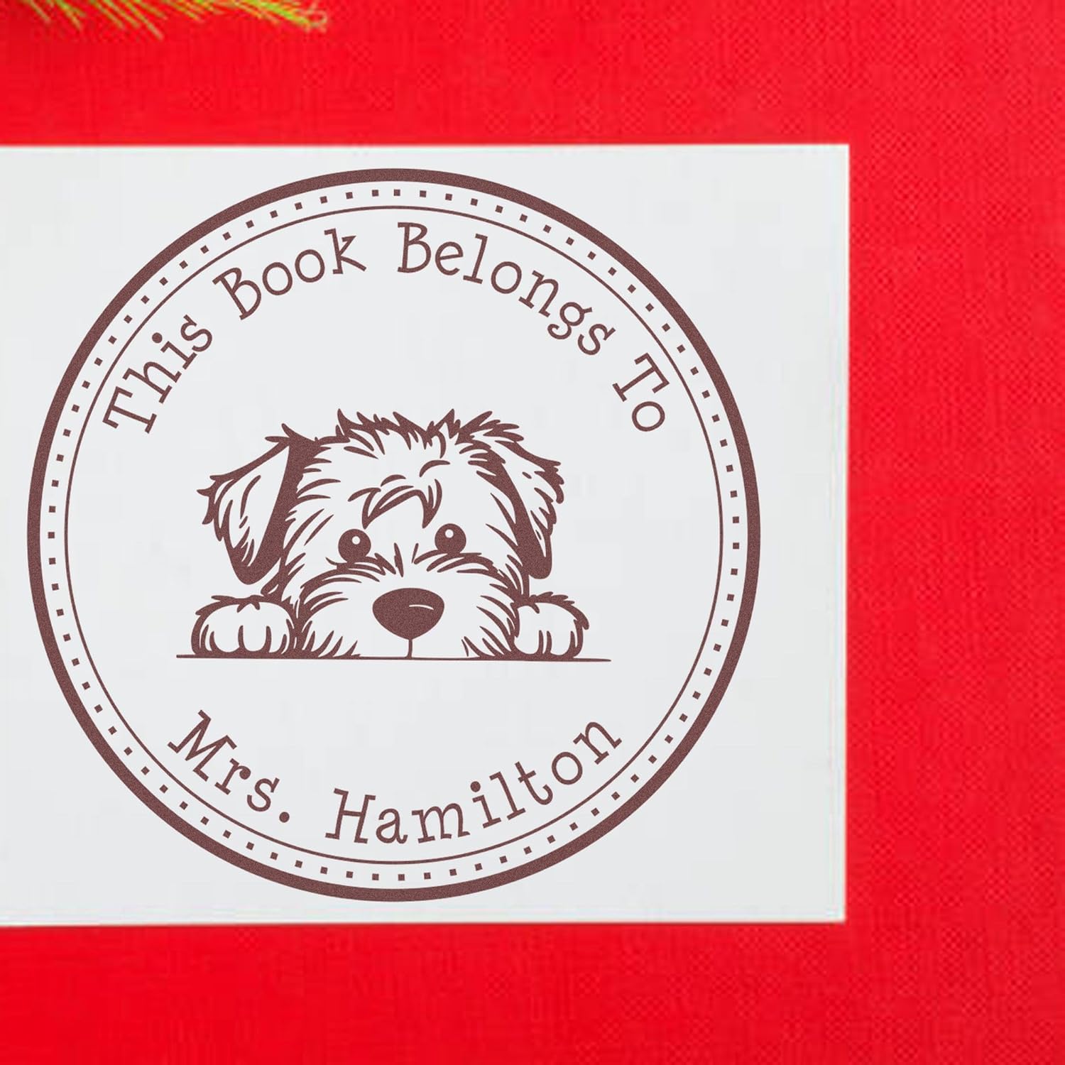 Premium Soft Coated Wheaten Terrier Dog Stamp - Custom 'Read It, Love It' Stamp - Ideal for Dog Lovers, Crafters, and Bookworms - 1-5/8 in Diameter, Compatible with Ink Pad, Durable Wood Handle