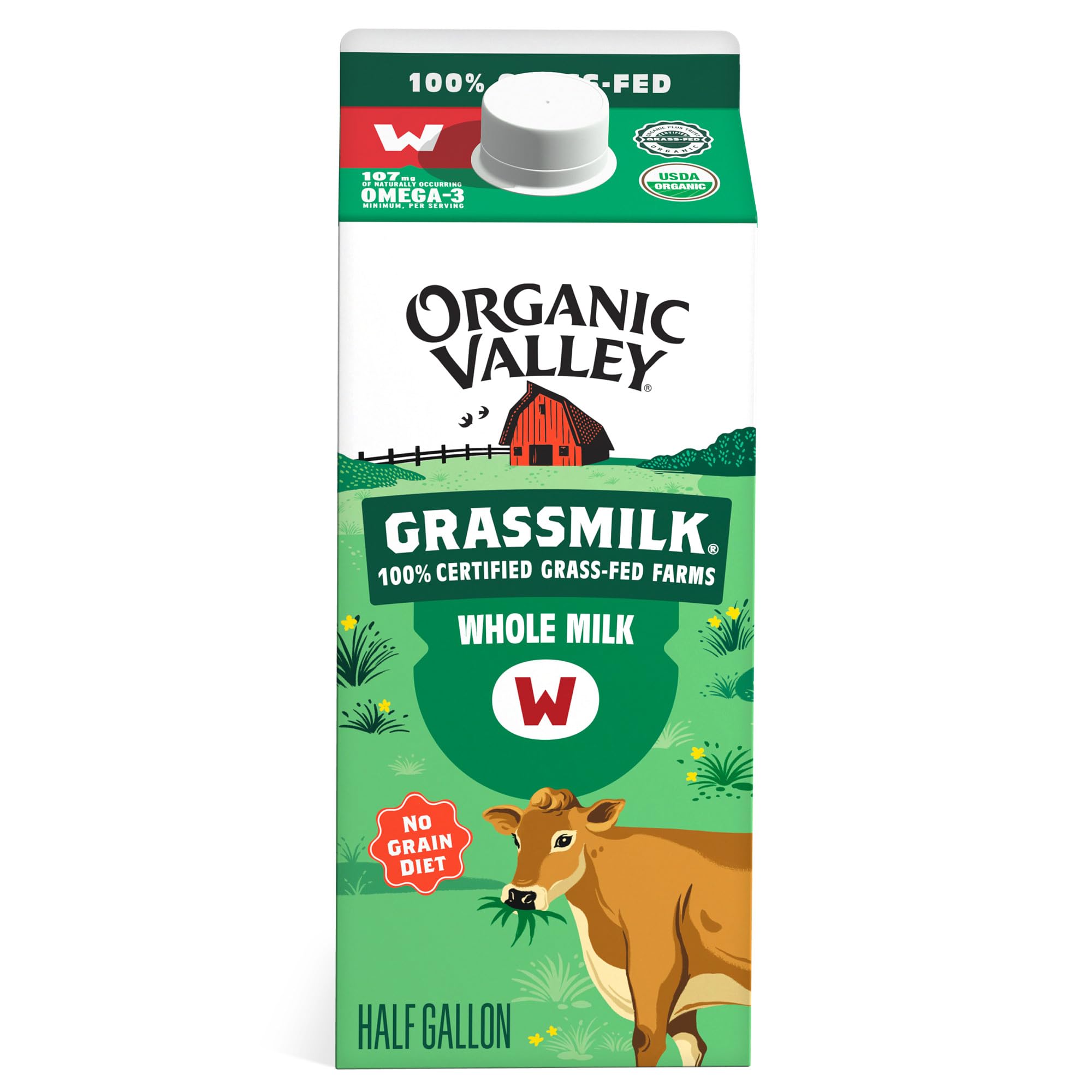 Organic Valley Grassmilk, 100% Grass Fed Whole Milk, Organic, 64 Fl Oz