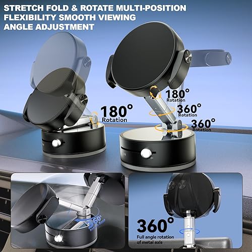 Miniatura 3 de Soporte magnético para teléfono Magsafe con ventosa, ajustable 98 libras de succión y 2800 gf magnético más fuerte Accesorios de coche para mujeres