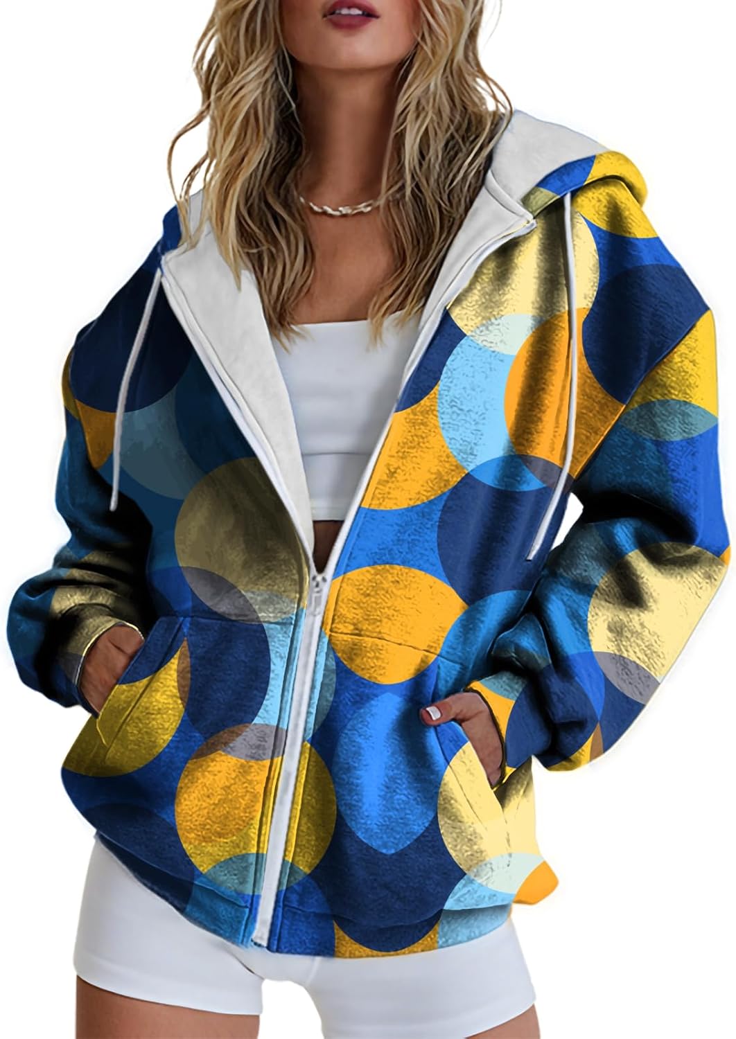 Lightweight Hoodies Womens Casual Comfy Zipper Long Sleeve Drawstring Spring Sweats...