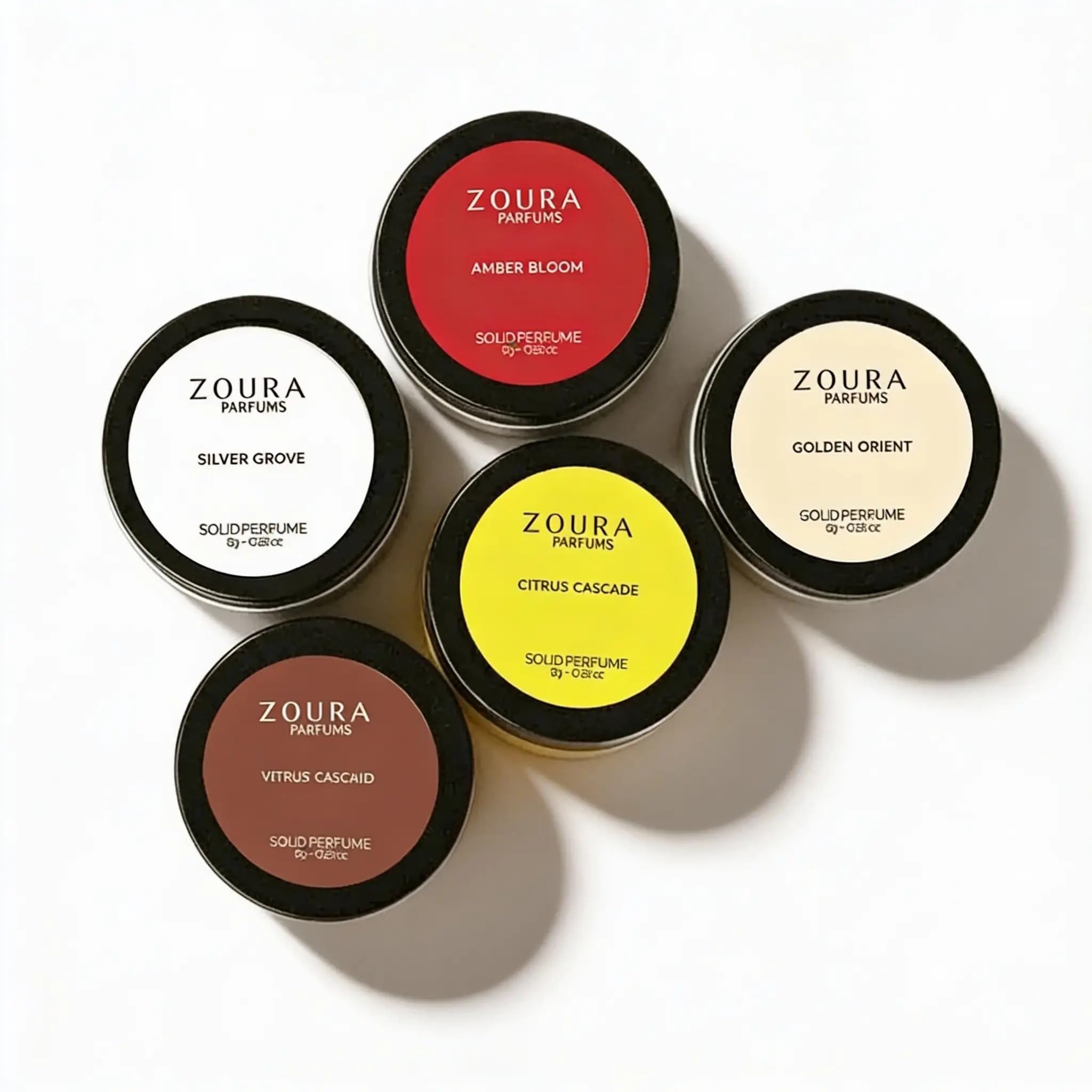 ZOURA Signature Solid Perfume Set of 5 | Alcohol Free Unisex Solid Fragrance Kit | Long Lasting Pocket Friendly Travel Perfume | Skin Safe Natural Beeswax Base Cream Perfume Set (8g Each)-picture-39