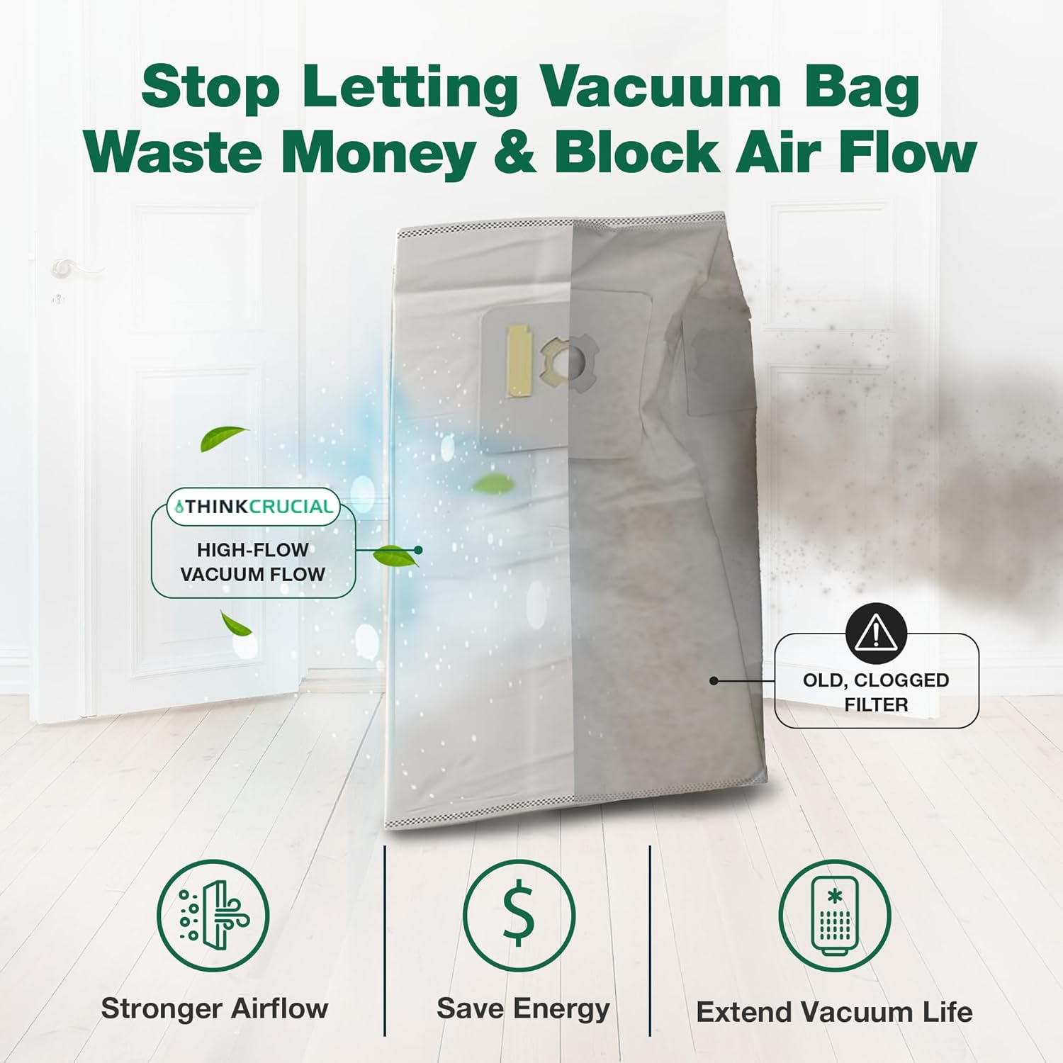 9 Valet & VacuMaid Vacuum Bags Compatible with AstroVac, Part # HPB2HPK & HPB2H, Fits Models: H1P, P70, SR36, SR38, SR52H, ATQ300, GV30, GV50, GV30PRO & GV50PRO (9 Pack)- by Think Crucial