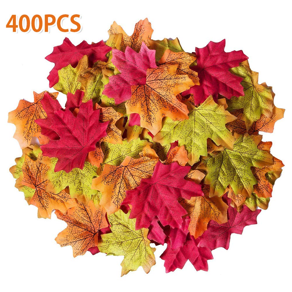 200 Pezzi Foglie d'Acero Artificiali 13 Colori Misti Colorati Foglie d'Autunno finte spargimenti da Tavolo per Matrimoni