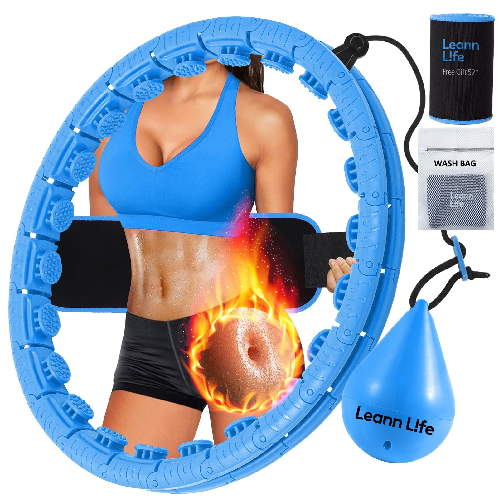 Hula Hoop Fitness Weighted Adult Leann Lfe U1-30 Knots Waist 19