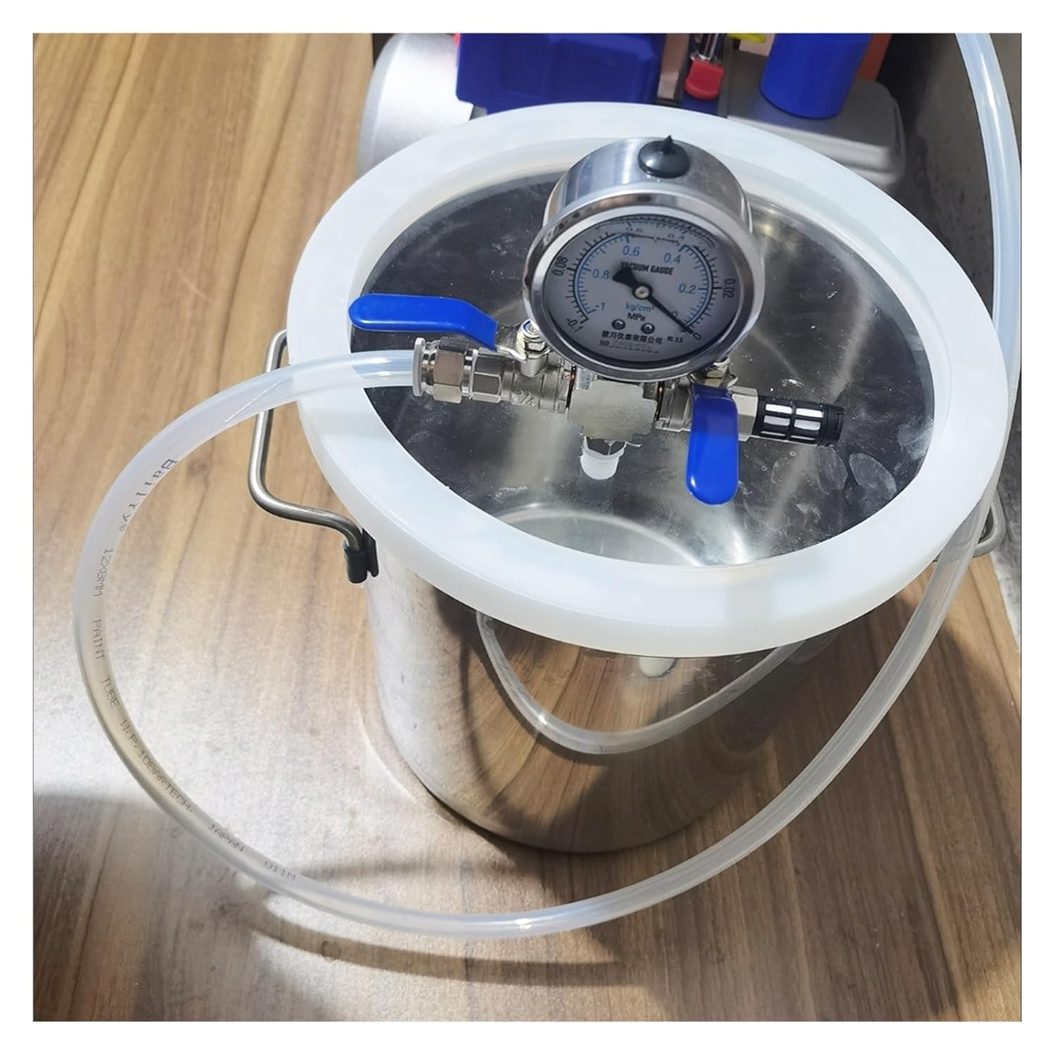 Vacuum Chamber without Pump, 304 Stainless Steel Vacuum Pot Vacuum Degassing Chamber Kit with Acrylic Lid & Hose, for Epoxy Resin Casting Silicone & Plaster Degassing(20Gal/75L(DxH 40x60cm/15.7x23.6in