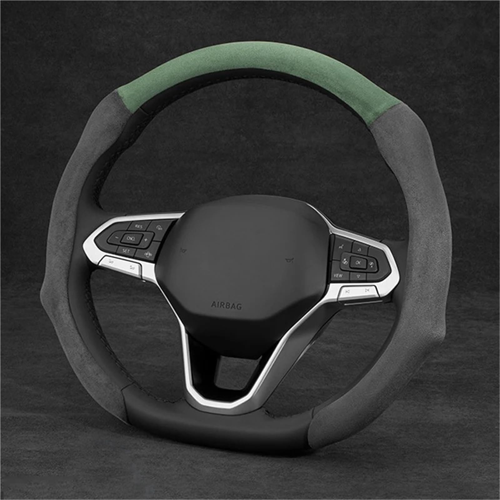 Protector para Volante Coche Transpirable Universal Antideslizante 15 Pulgadas/38cm Cubiertas Refuerzo Piezas Automóvil Protector De Volante Coche(Gray)