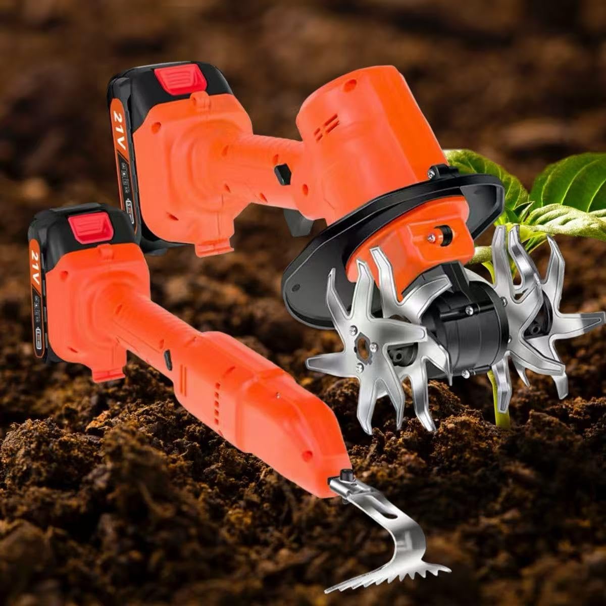 Motoazada eléctrica sin Cable,24v Rotavator eléctrico,235rpm Cultivador de Mano,para jardinería Mantenimiento del césped Excavación del Suelo Cultivo