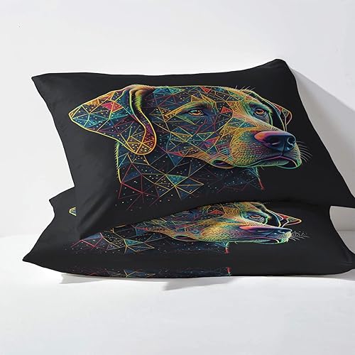 Miniatura 3 de Labrador Sábanas tamaño individual XL, sábanas para perro, sábanas y fundas de almohada estampadas de 3 piezas, sábana bajera ajustable de