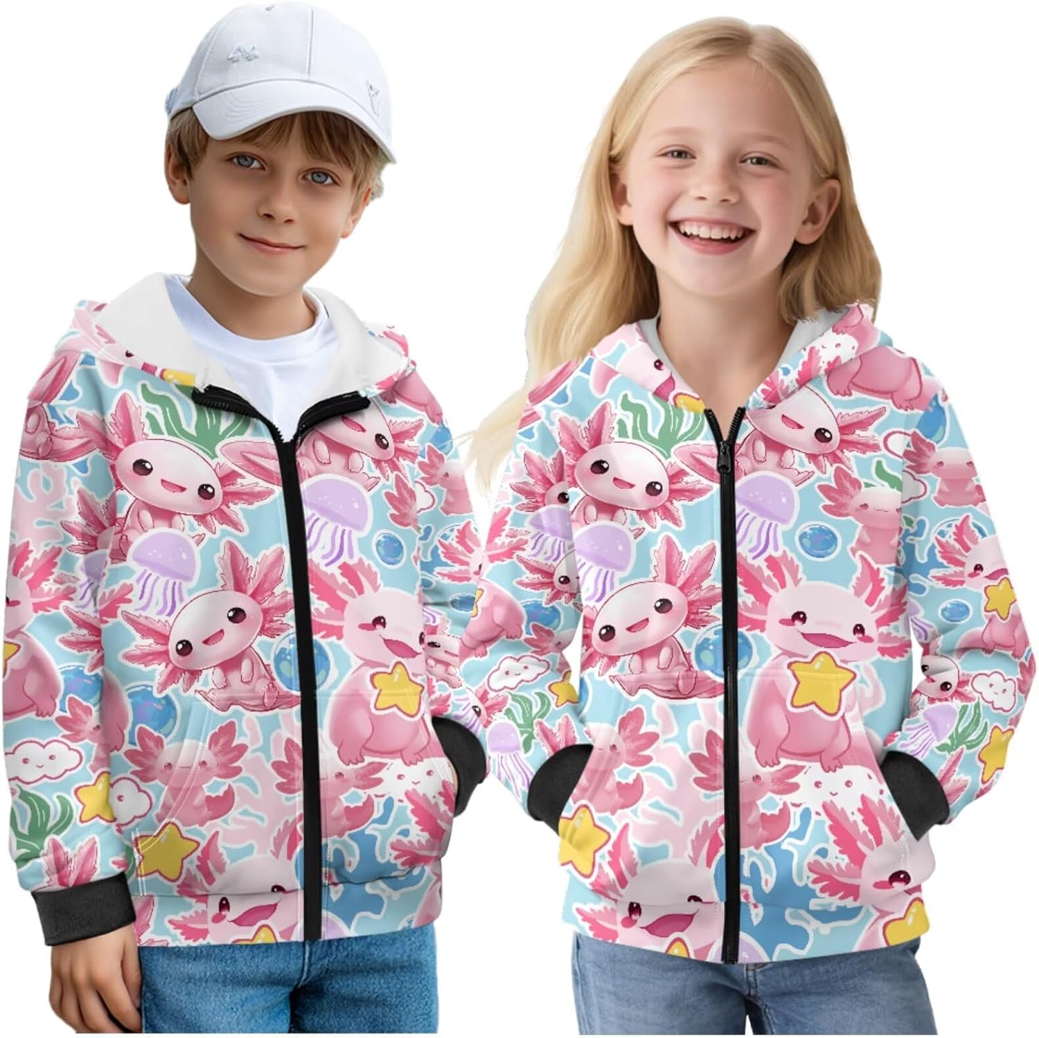 Pensura Boys and Girls Hoodie Sweatshirt Casual Full Zip Hoodies Long Sleeve Hooded Sweatshirt