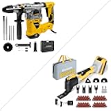 Enventor 1-1/4 Inch SDS-Plus 12.5A Rotary Hammer Drill and ENVENTOR 20V Cordless Oscillating Multitool