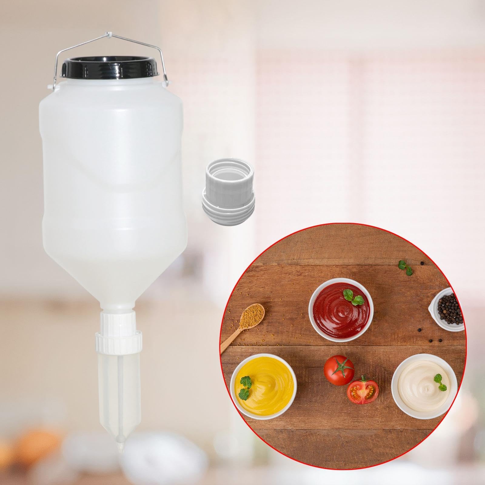Dispensador de Salsas Recargable, Botella para de Ensaladas, Botella Exprimible para Salsas, Botella Dispensadora de Especias para Picnics, Us, Blanco, tal como se describe