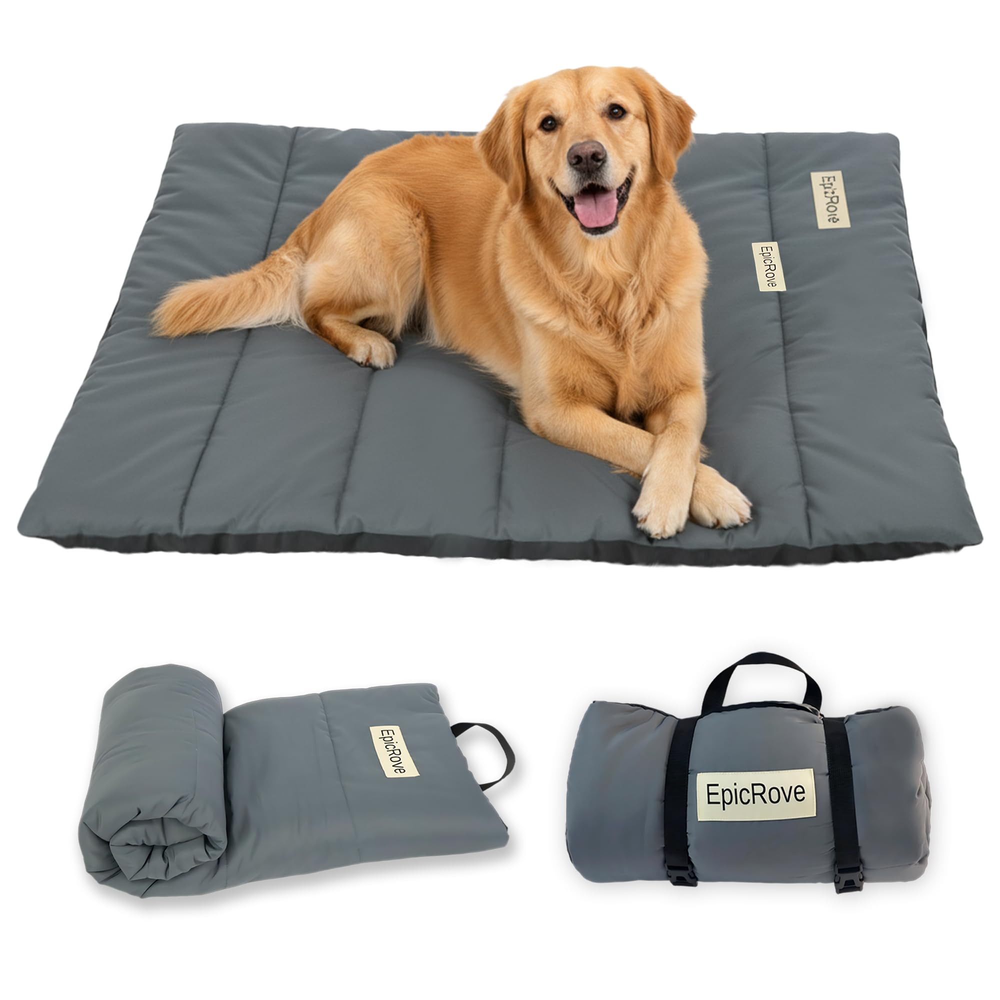 Hundedecke für unterwegs wasserdicht – rutschfeste Hundematte 110×68 cm, waschbar Hundebett – Outdoor, Reise & Auto‑Kofferraum Komfortkissen für Hunde & Katzen (Grau)