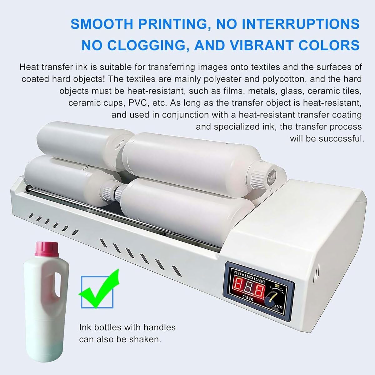 Máquina agitadora pintura eléctrica DTF,capacidad 6 botellas 1L | Agitador rotatorio DTF 6W,mezclador Vortex DIY,Control velocidad Digital equilibrio automático 6 botellas(Upgrade)