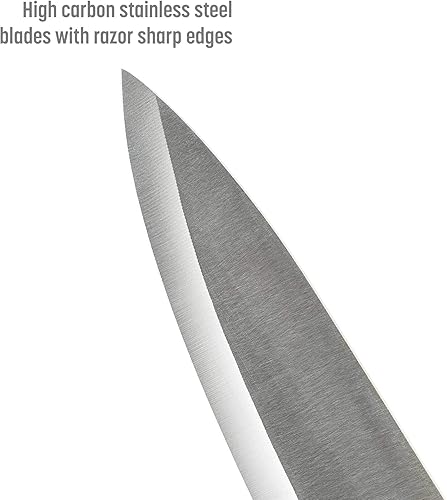 Miniatura 5 de Goodful Juego de cuchillos de alta calidad, cuchillas afiladas de acero inoxidable de alto carbono con bloque de almacenamiento, 7 piezas, gris