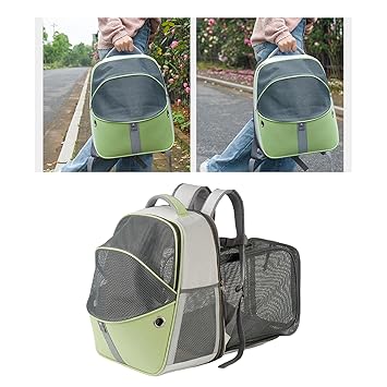 GAH Pet Carrier Backpack Expandable Dog Backpack for Traveling Cats Small Dogs Green