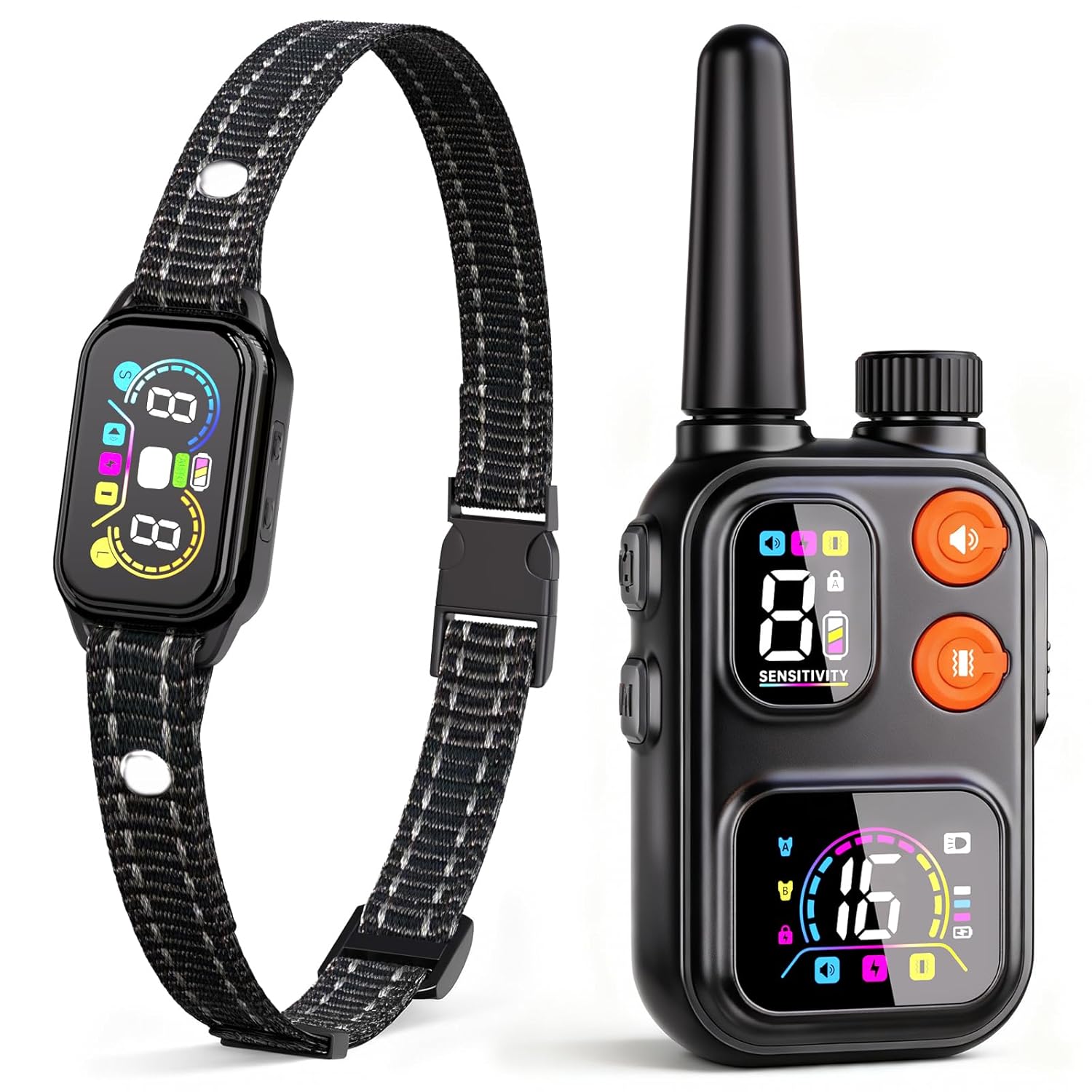 2-in-1 Dog Shock Bark Collar with Remote 4500FT Anti-Barking E Collars for Dog Training IP67 Waterproof for Small