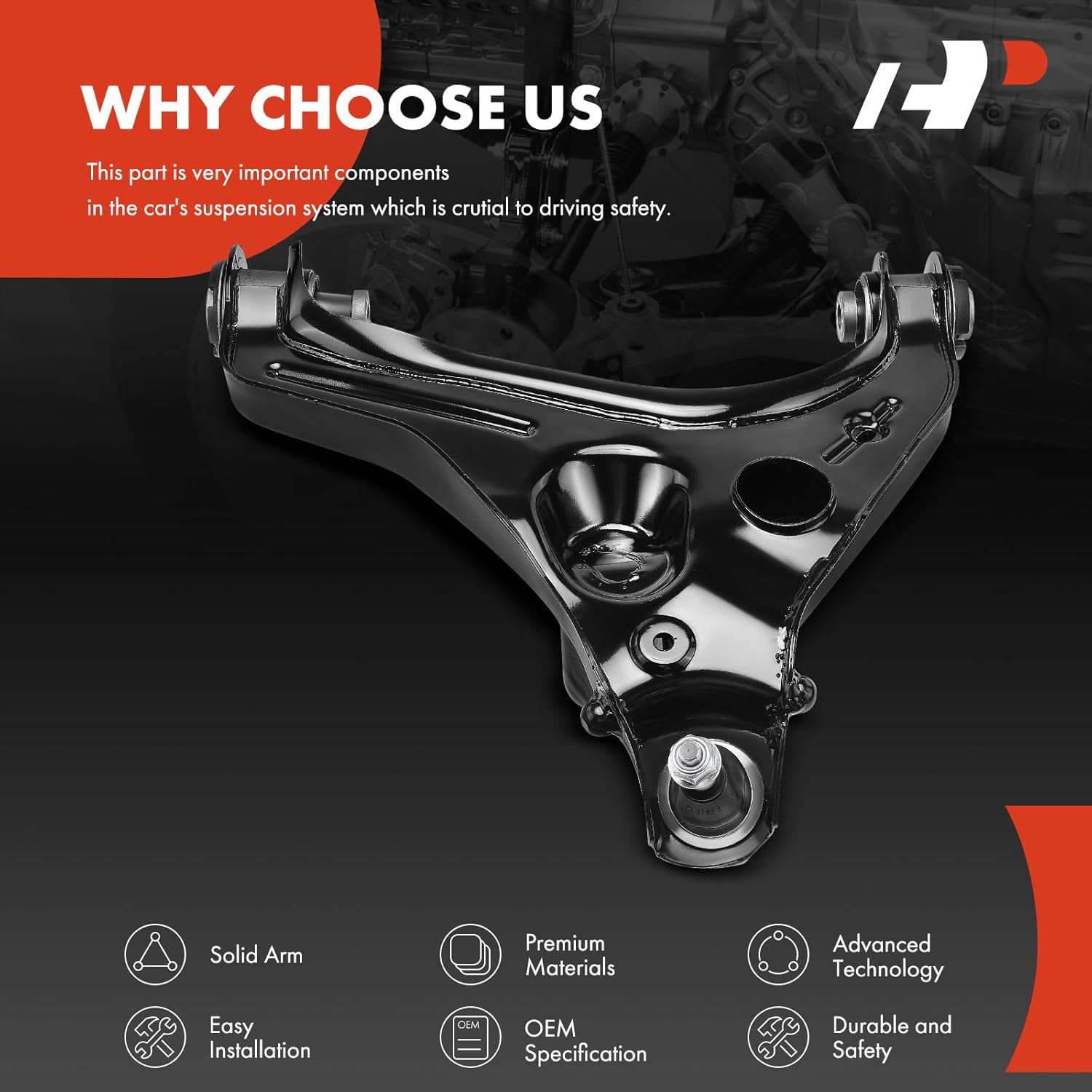 A-Premium Front Right Lower Control Arm, with Ball Joint & Bushing, Compatible with Ford F-150 F150 2009-2013, Expedition 2009-2013, Lincoln Navigator 2009-2013