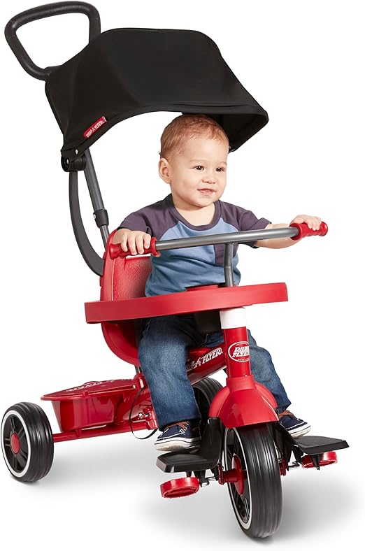 Toddler Bike, Kids Bike, Tricycle Toddler Toys for Ages 2-4, Baby Toy, Radio Flyer 4-in-1 Stroll 'N Trike, for Ages 1-5 Years, Red (Amazon Exclusive)